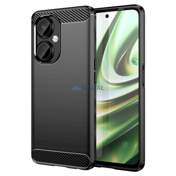 Carbon Case OnePlus Nord CE 3 Rugalmas szilikon carbon tok fekete