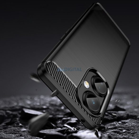 Carbon Case OnePlus Nord CE 3 Rugalmas szilikon carbon tok fekete