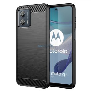 Carbon Case Motorola Moto G53-hoz Rugalmas szilikon Carbon tok fekete