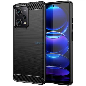 Carbon Case Xiaomi Poco X5 Pro 5G / Redmi Note 12 Pro Rugalmas szilikon carbon tok fekete