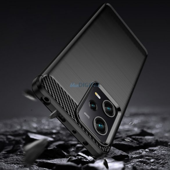 Carbon Case Xiaomi Poco X5 Pro 5G / Redmi Note 12 Pro Rugalmas szilikon carbon tok fekete