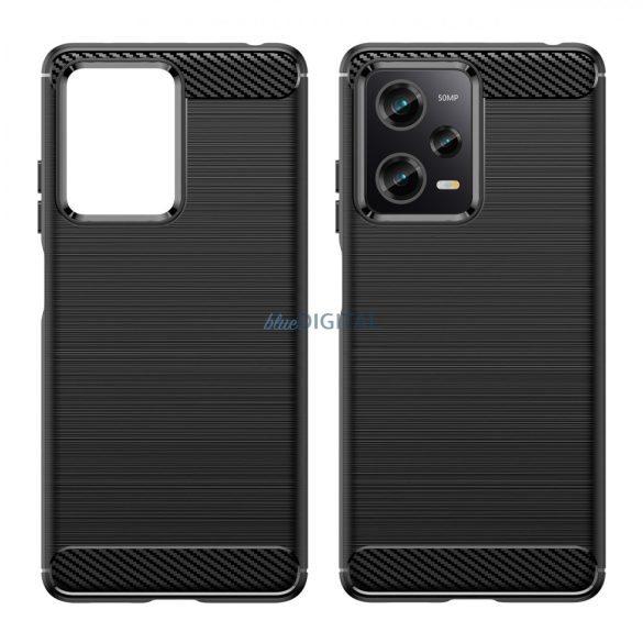 Carbon Case Xiaomi Poco X5 Pro 5G / Redmi Note 12 Pro Rugalmas szilikon carbon tok fekete