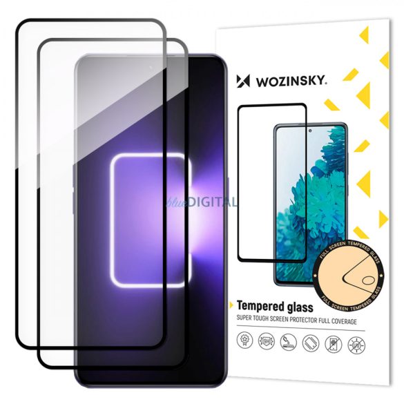 Wozinsky Full Glue Tempered Glass 2x Realme GT Neo 5 / Realme GT3  teljes képernyős fekete kerettel fólia