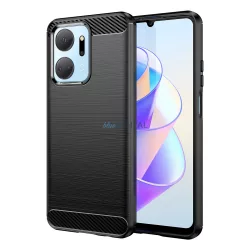   Carbon Case tok a Honor Play 40 Plus / Honor X7a rugalmas szilikon szén borító fekete színben