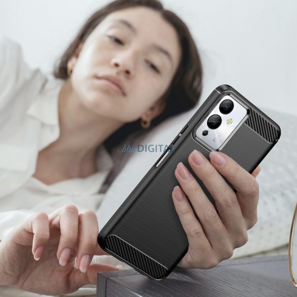 Carbon Case Infinix Note 12i rugalmas szilikon carbon tok fekete