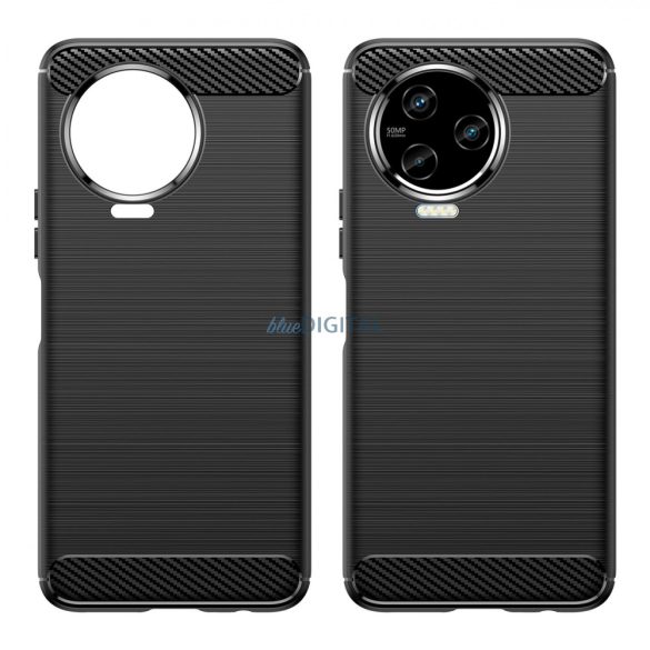 Carbon Case Infinix Note 12 (2023) / Infinix Note 12 Pro rugalmas szilikon carbon tok fekete