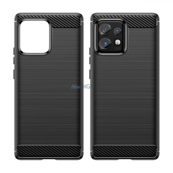 Carbon Case tok Motorola Edge 40 Pro/Motorola Edge Plus 2023 fekete