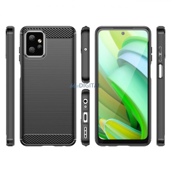 Carbon Case Motorola Moto G Power 2023 rugalmas szilikon carbon tok fekete