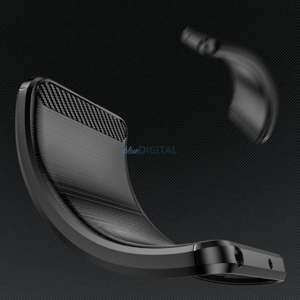 Carbon Case Sony Xperia 1 V rugalmas szilikon carbon tok fekete