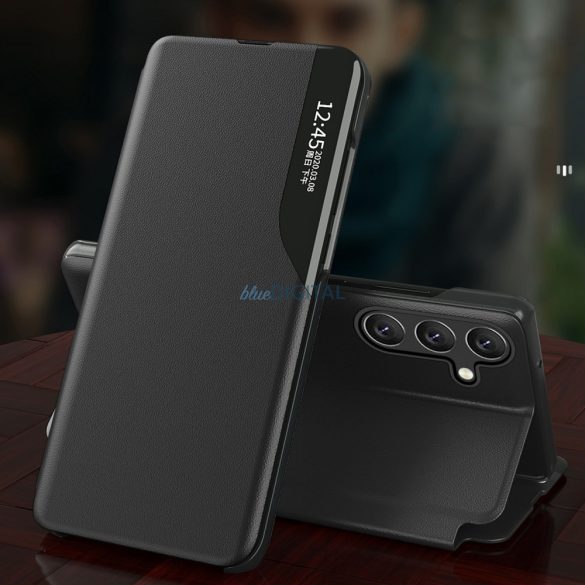 Eco Leather View Case tok borító Xiaomi Redmi Note 12 Pro / Poco X5 Pro 5G Flip Stand Fekete