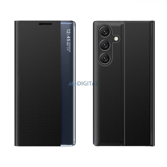 New Sleep Case Cover Samsung Galaxy A24 4G borító flipes állvánnyal fekete tok