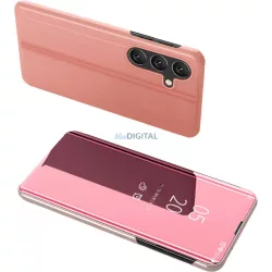   Clear View Case Samsung Galaxy A24 4G flipes tok rózsaszín, patenttal