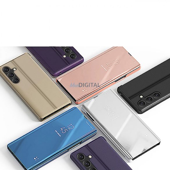 Clear View Case Samsung Galaxy A24 4G flipes tok rózsaszín, patenttal