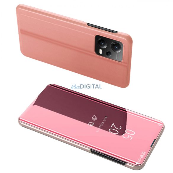 Clear View Case XIAOMI Redmi Note 12 5G / Poco X5 5G Flipes tok rózsaszín