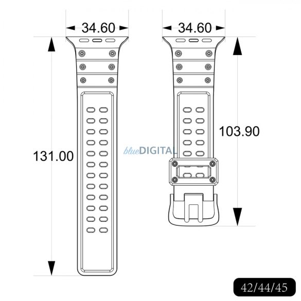 Triple Protection csereszíj Apple Watch Ultra, SE, 9 ,8, 7, 6, 5, 4, 3, 2, 1 (49, 45, 44, 42 mm) fekete