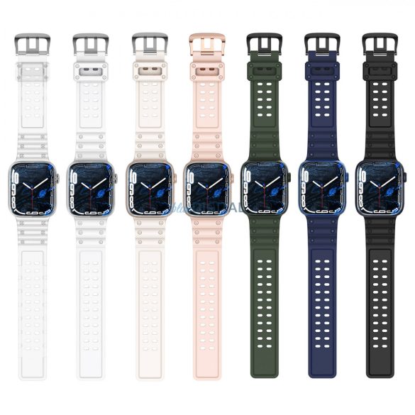 Triple Protection csereszíj Apple Watch Ultra, SE, 9, 8, 7, 6, 5, 4, 3, 2, 1 (49, 45, 44, 42 mm) tengerészkék