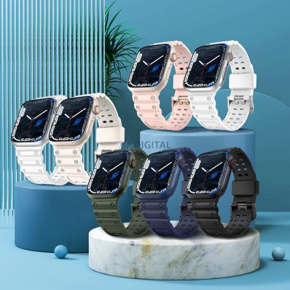 Triple Protection csereszíj Apple Watch Ultra Band, SE, 9, 8, 7, 6, 5, 4, 3, 2, 1 (49, 45, 44, 42 mm) átlátszó