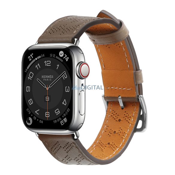 Bőr csereszíj Apple Watch SE, 9, 8, 7, 6, 5, 4, 3, 2, 1 (41, 40, 38 mm) sötétbarna