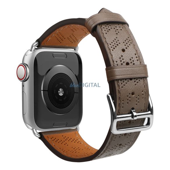 Bőr csereszíj Apple Watch SE, 9, 8, 7, 6, 5, 4, 3, 2, 1 (41, 40, 38 mm) sötétbarna