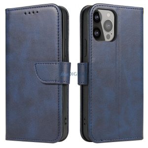 Magnet Case Cover Xiaomi Redmi Note 12 Pro+ flipes tok pénztárcával és állvánnyal kék