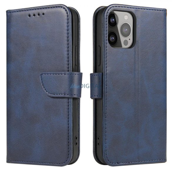 Magnet Case Cover Xiaomi Redmi Note 12 Pro+ flipes tok pénztárcával és állvánnyal kék