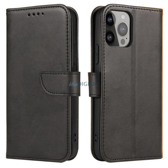 Magnet Case Cover Xiaomi Redmi Note 12 5G / Poco X5 5G tok pénztárcával és állvánnyal Fekete