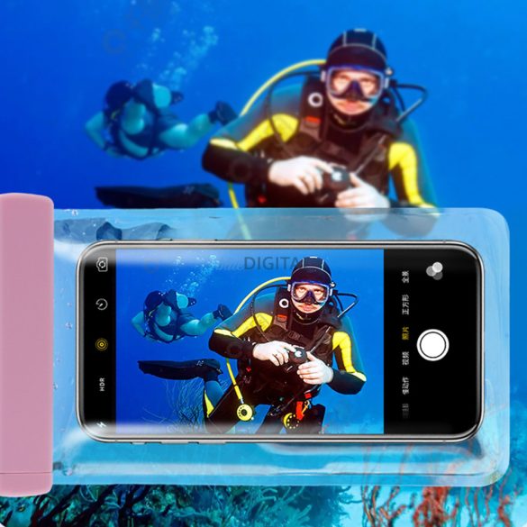 Vízálló telefontok 115 mm x 220 mm, medencéhez, strandra fekete