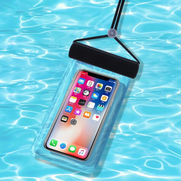Vízálló telefontok 115 mm x 220 mm, medencéhez, strandra fekete