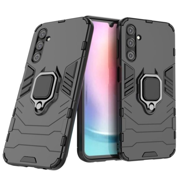 Ring Armor tok Samsung Galaxy A24 4G Armor tok mágneses tartó gyűrű fekete