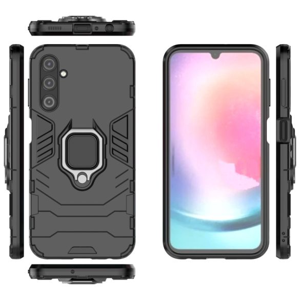 Ring Armor tok Samsung Galaxy A24 4G Armor tok mágneses tartó gyűrű fekete