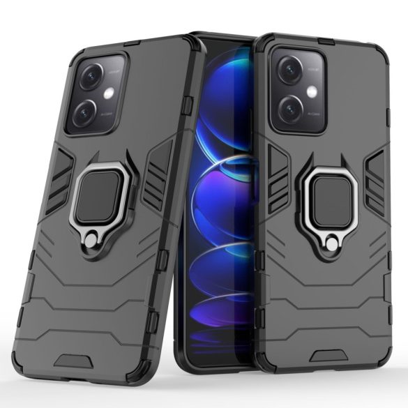 Ring Armor Case Xiaomi Redmi Note 12 5G / Poco X5 5G Armor Cover mágneses tartó gyűrű fekete tok