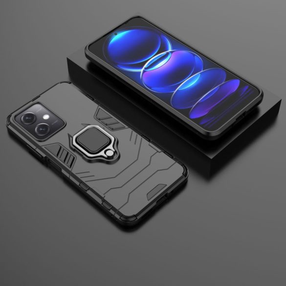 Ring Armor Case Xiaomi Redmi Note 12 5G / Poco X5 5G Armor Cover mágneses tartó gyűrű fekete tok