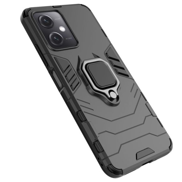 Ring Armor Case Xiaomi Redmi Note 12 5G / Poco X5 5G Armor Cover mágneses tartó gyűrű fekete tok