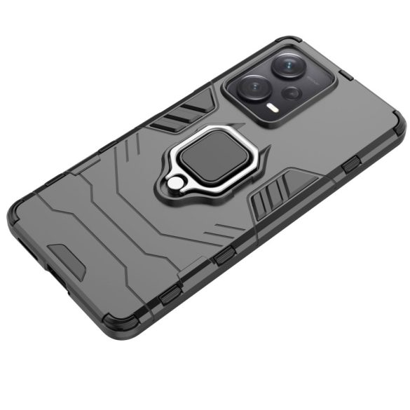 Ring Armor tok Xiaomi Redmi Note 12 Pro+ Armor tok mágneses tartó gyűrű fekete