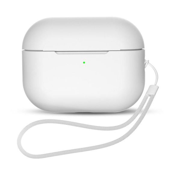SILICONE Case az AirPods Pro 2 / AirPods Pro 1 készülékhez csuklópánttal | Fehér tok