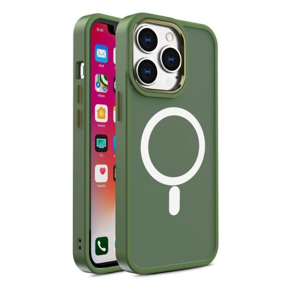 Armor mágneses iPhone 14 Plus MagSafe színes matt tok - zöld