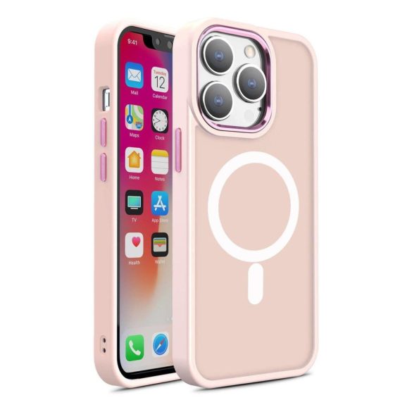 Armor mágneses iPhone 14 Plus MagSafe színes matt tok - rózsaszín