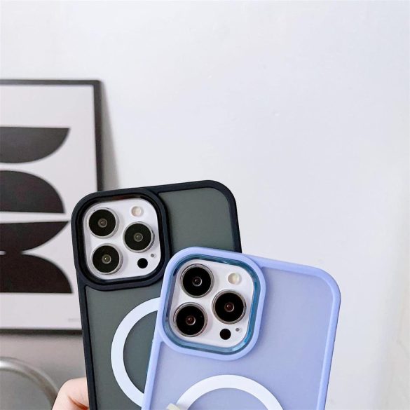 Armor mágneses iPhone 14 Pro Max MagSafe színes matt tok - kék