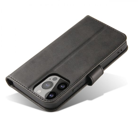 Pénztárcás tok állvánnyal iPhone 15 Pro Max mágneses tok - Fekete