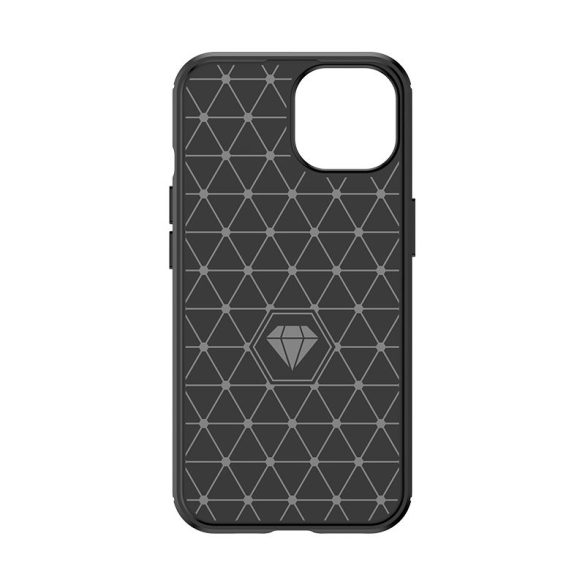 CARBON tok Rugalmas tok iPhone 15 Carbon Case - fekete