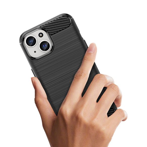 CARBON tok Rugalmas tok iPhone 15 Carbon Case - fekete