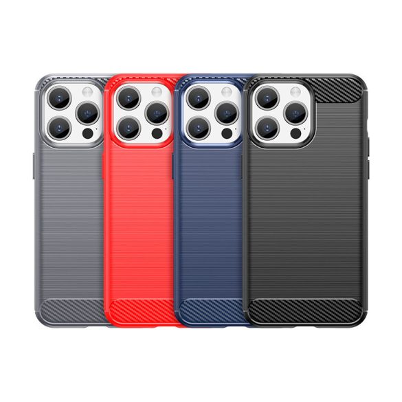 Flexible Carbon mintás tok iPhone 15 Pro Max Carbon tok - kék