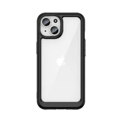  iPhone 15 Plus Outer Space megerősített tok Rugalmas kerettel - fekete