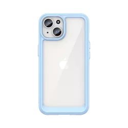   iPhone 15 Plus Outer Space megerősített tok Rugalmas kerettel - Kék