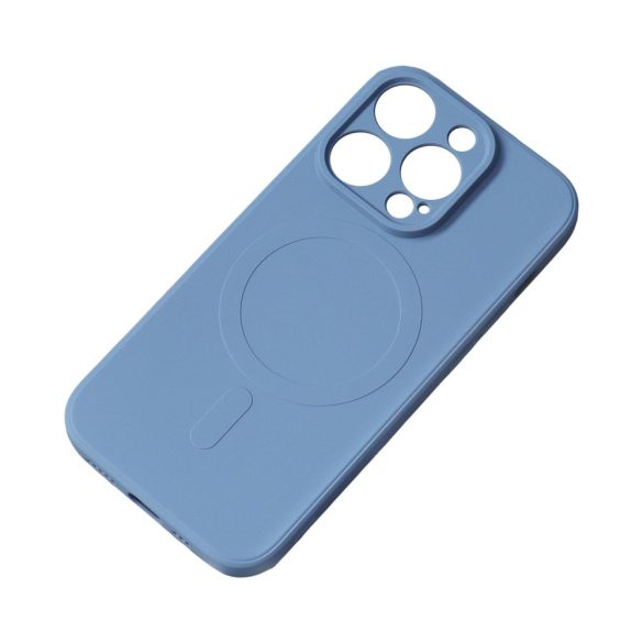 MagSafe kompatibilis szilikon tok iPhone 15-hez Szilikon tok - tengerészkék