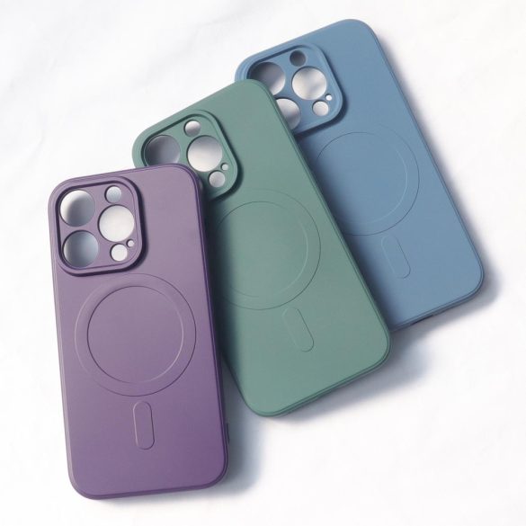 MagSafe kompatibilis szilikon tok iPhone 15-hez Szilikon tok - lila