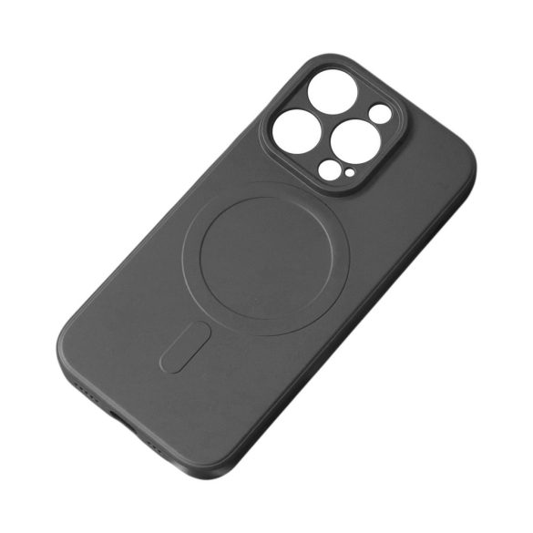 MagSafe kompatibilis szilikon tok iPhone 15 Plus szilikon tok - fekete