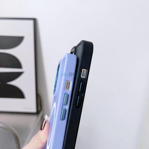 Mágneses színű matt tok iPhone 15 Pro Max - lila