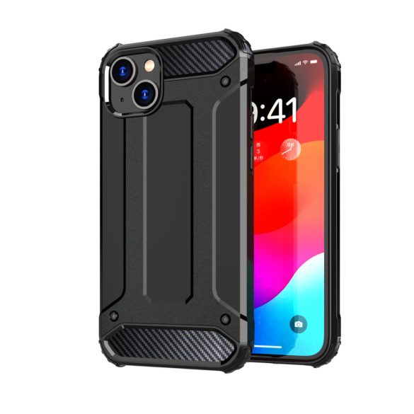 iPhone 15 Hybrid Armor tok - fekete