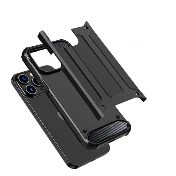 iPhone 15 Pro Hybrid Armor tok - fekete